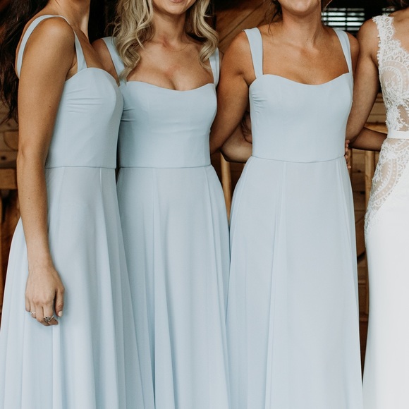 Amsale pale blue bridesmaids dress - Picture 3 of 3